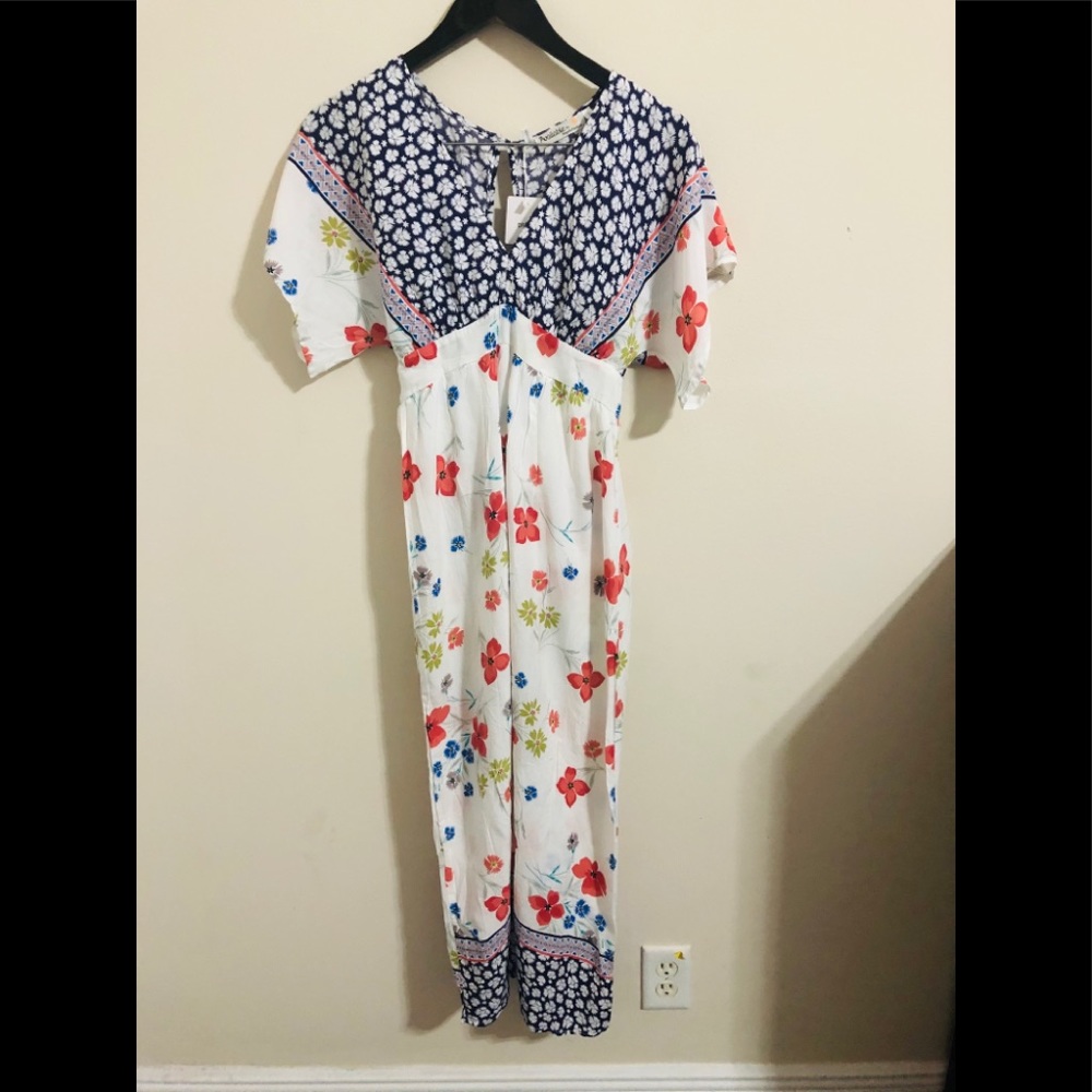 Mixed print open back maxi